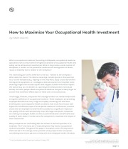 How to Maximize Your Occupational Health Investment