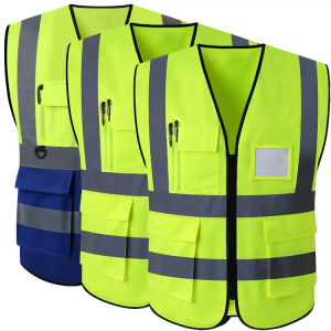 Custom High Visibility Men's High Reflective Safety Workwear Hivis Vest Hi Vis Safety Vest