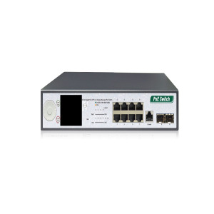 UNIPOE Patent-- 8GE(PSE)+2G SFP port  Managed PoE Switch with Colorful LCD Display and Rotary Button(V4)